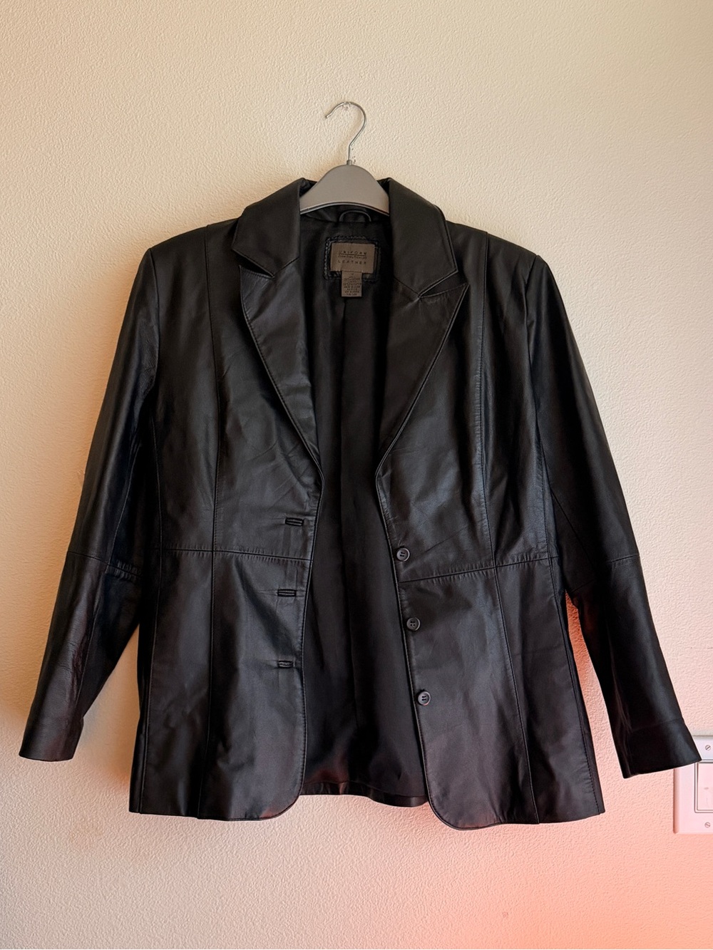 Vintage John Paul Richard 100% Genuine Leather Blazer Jacket Size 12